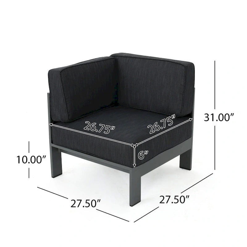 Ensemble de conversation d'extérieur en aluminium Cape Coral avec foyer par Christopher Knight Home