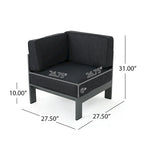 Ensemble de conversation d'extérieur en aluminium Cape Coral avec foyer par Christopher Knight Home