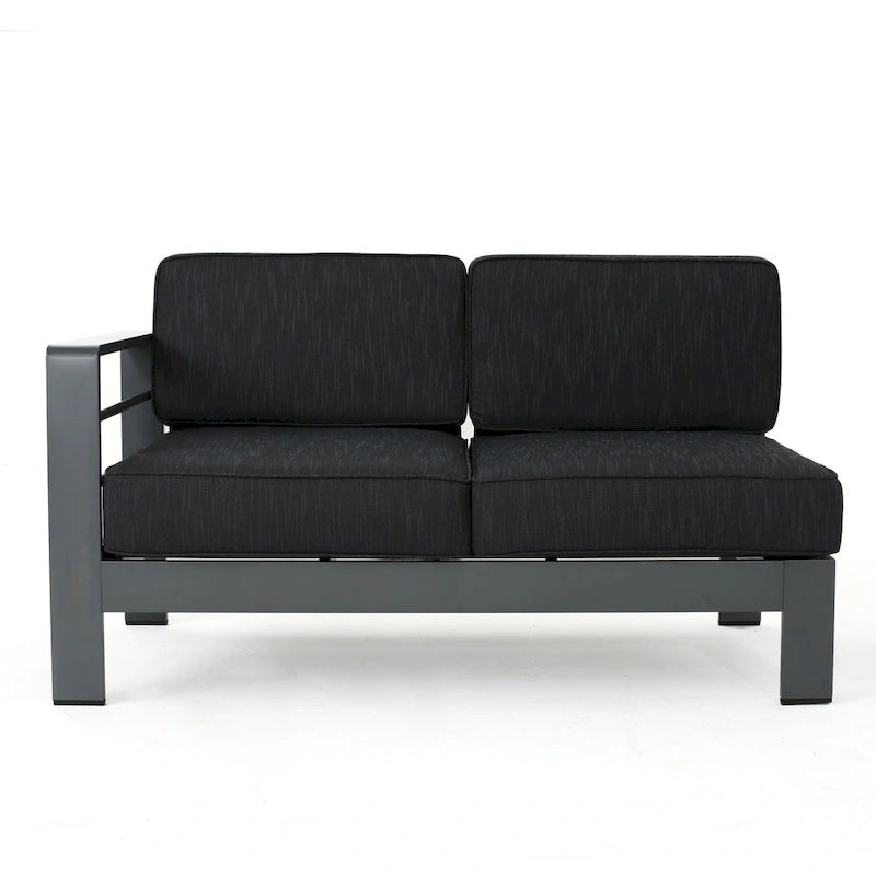 Ensemble de conversation d'extérieur en aluminium Cape Coral avec foyer par Christopher Knight Home