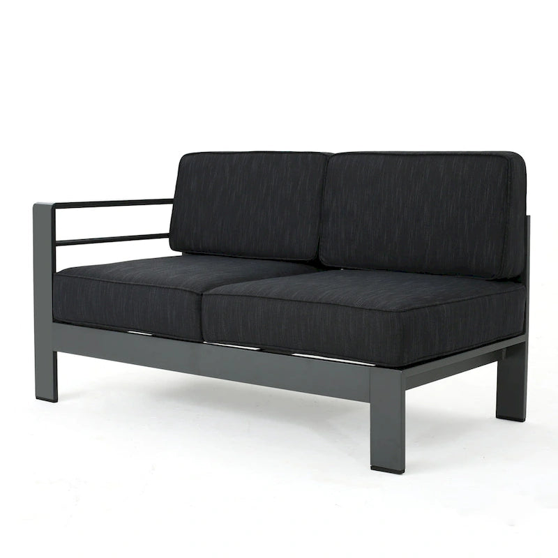 Ensemble de conversation d'extérieur en aluminium Cape Coral avec foyer par Christopher Knight Home