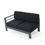 Ensemble de conversation d'extérieur en aluminium Cape Coral avec foyer par Christopher Knight Home