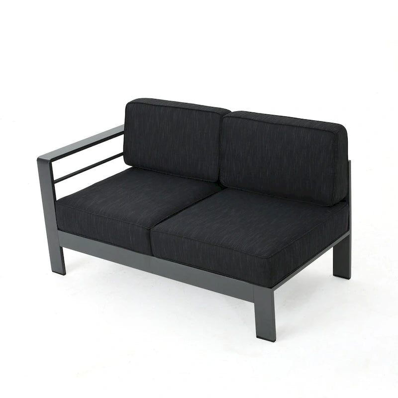 Ensemble de conversation d'extérieur en aluminium Cape Coral avec foyer par Christopher Knight Home