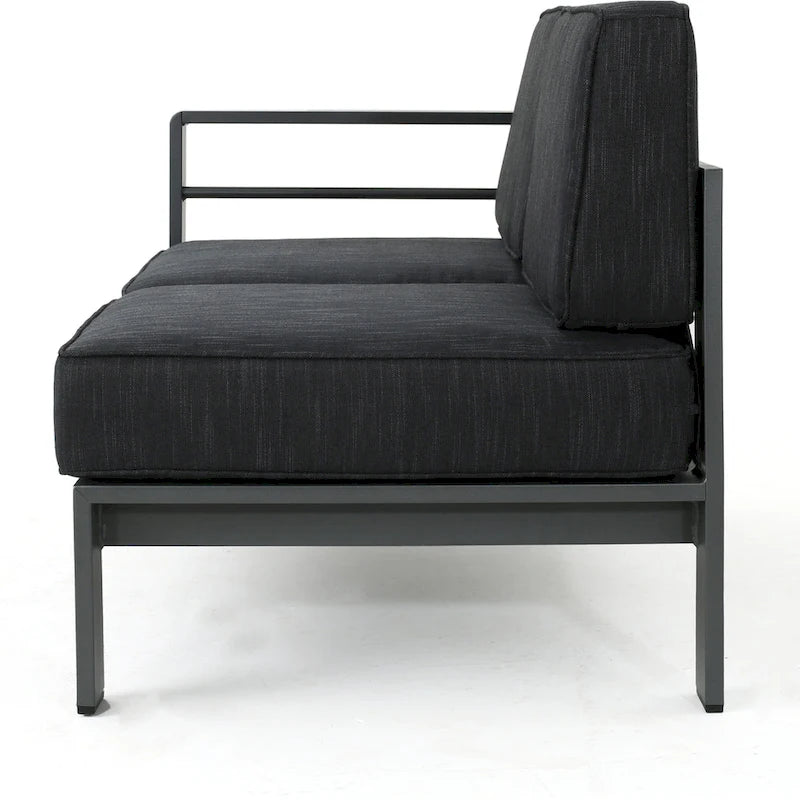 Ensemble de conversation d'extérieur en aluminium Cape Coral avec foyer par Christopher Knight Home
