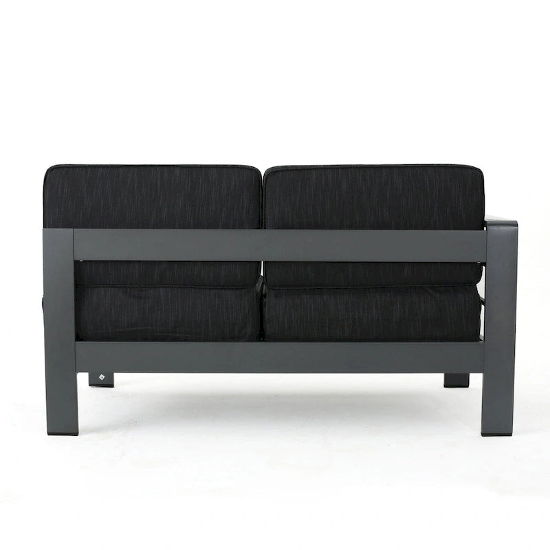Ensemble de conversation d'extérieur en aluminium Cape Coral avec foyer par Christopher Knight Home