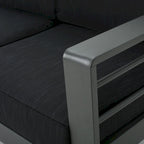 Ensemble de conversation d'extérieur en aluminium Cape Coral avec foyer par Christopher Knight Home