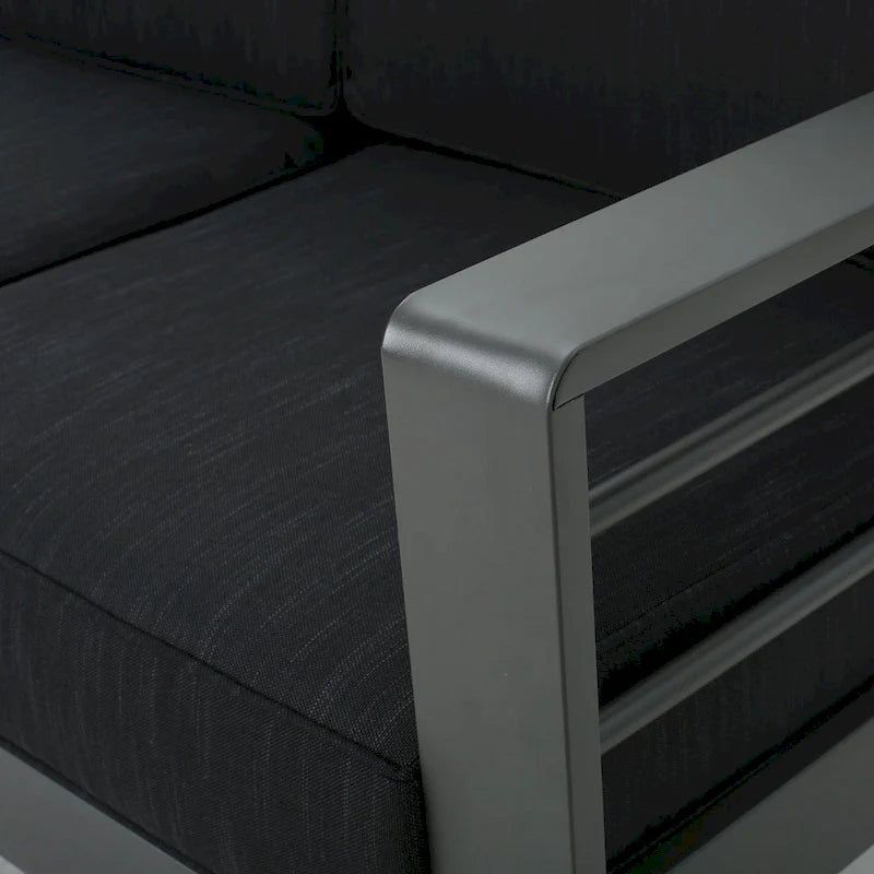 Ensemble de conversation d'extérieur en aluminium Cape Coral avec foyer par Christopher Knight Home