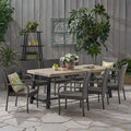 Jefferson Outdoor 8 Seater Wood and Wicker Dining Set by Christopher Knight Home