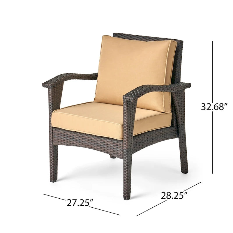 Ensemble conversationnel extérieur en osier 5 pièces avec brasero Kahala par Christopher Knight Home