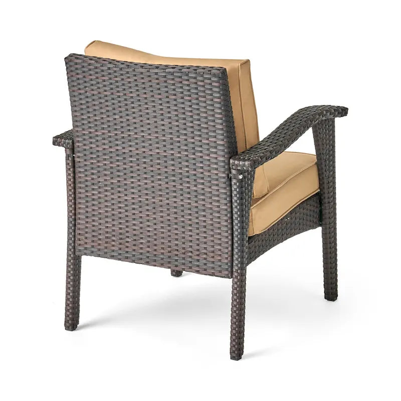 Ensemble conversationnel extérieur en osier 5 pièces avec brasero Kahala par Christopher Knight Home