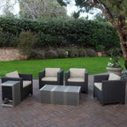 Ensemble de mobilier d'extérieur 8 pièces Puerta avec coussins par Christopher Knight Home