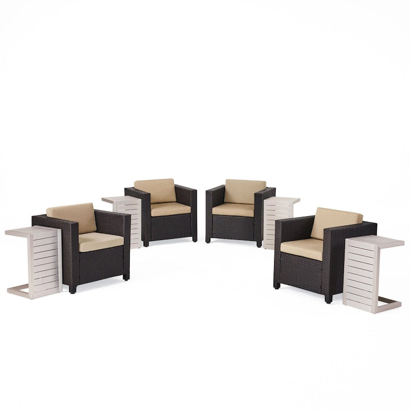 Ensemble de mobilier d'extérieur 8 pièces Puerta avec coussins par Christopher Knight Home