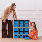 Meuble de rangement ECR4Kids Streamline à 15 casiers avec 15 bacs à façade incurvée, 5x3, mobilier pour enfants