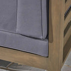Ensemble de canapés modulaires d'extérieur en bois d'acacia en forme de U de 12 pièces Oana avec foyer de Christopher Knight Home