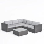 Ensemble de mobilier d'extérieur de sectionnel 6 pièces en osier avec coussins Santa Rosa par Christopher Knight Home