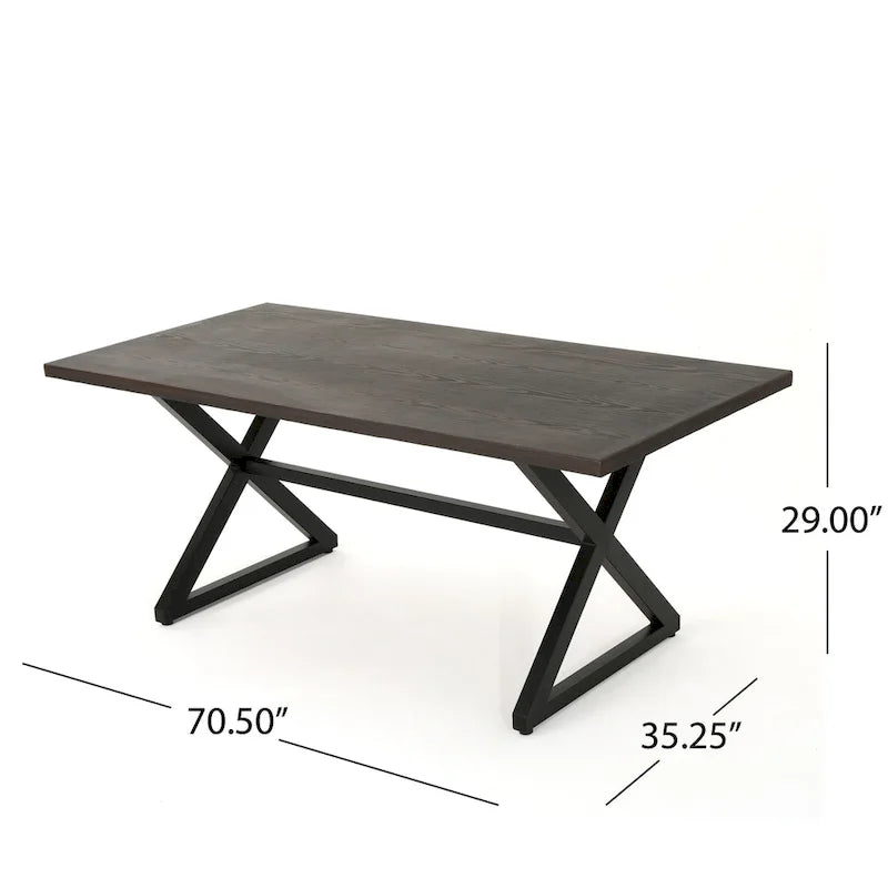 Ensemble de salle à manger rectangulaire 7 pièces Dion Outdoor en osier et aluminium avec coussins de Christopher Knight Home