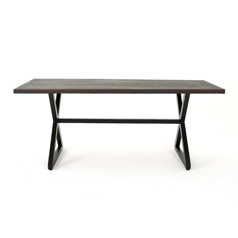 Ensemble de salle à manger rectangulaire 7 pièces Dion Outdoor en osier et aluminium avec coussins de Christopher Knight Home