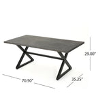 Ensemble de salle à manger rectangulaire 7 pièces Dion Outdoor en osier et aluminium avec coussins de Christopher Knight Home