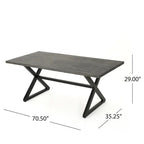 Ensemble de salle à manger rectangulaire 7 pièces Dion Outdoor en osier et aluminium avec coussins de Christopher Knight Home