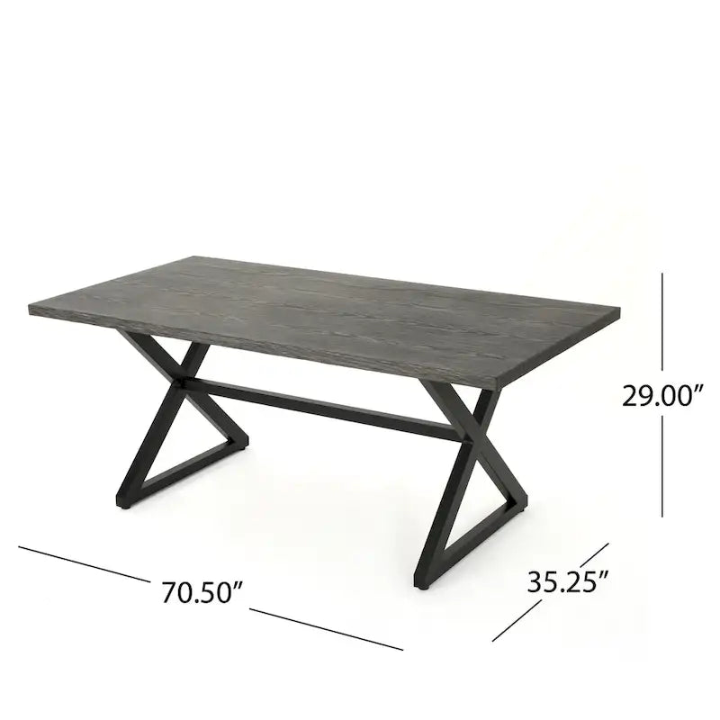 Ensemble de salle à manger rectangulaire 7 pièces Dion Outdoor en osier et aluminium avec coussins de Christopher Knight Home