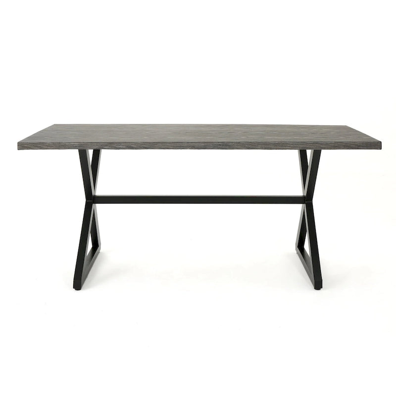 Ensemble de salle à manger rectangulaire 7 pièces Dion Outdoor en osier et aluminium avec coussins de Christopher Knight Home