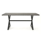 Ensemble de salle à manger rectangulaire 7 pièces Dion Outdoor en osier et aluminium avec coussins de Christopher Knight Home