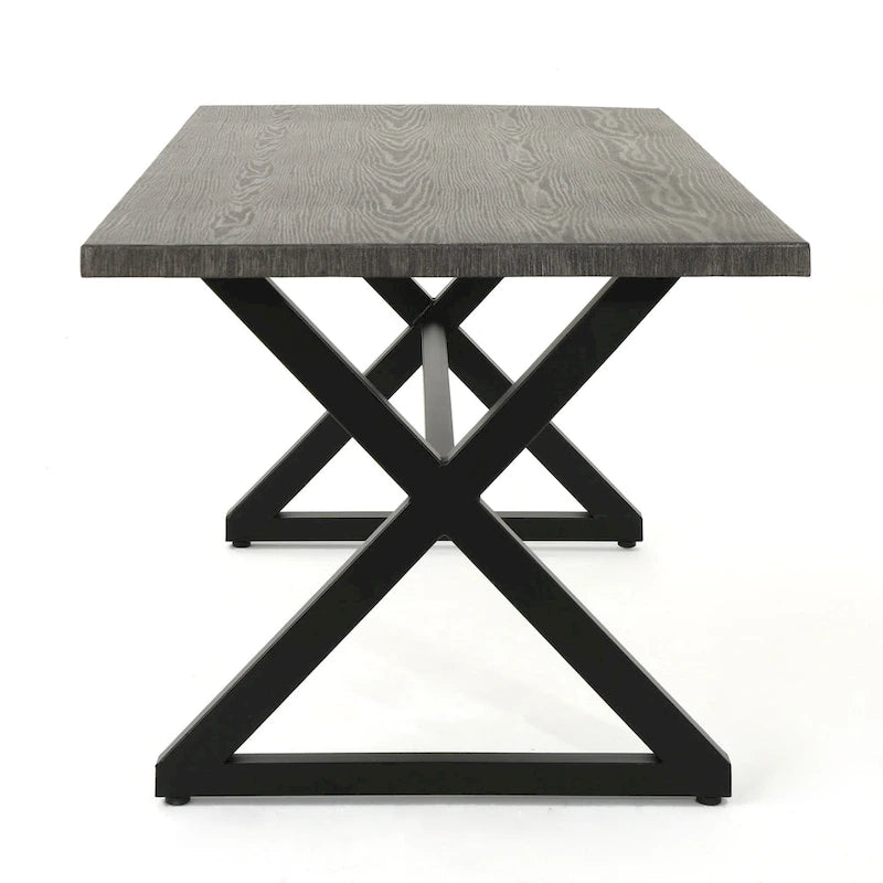 Ensemble de salle à manger rectangulaire 7 pièces Dion Outdoor en osier et aluminium avec coussins de Christopher Knight Home