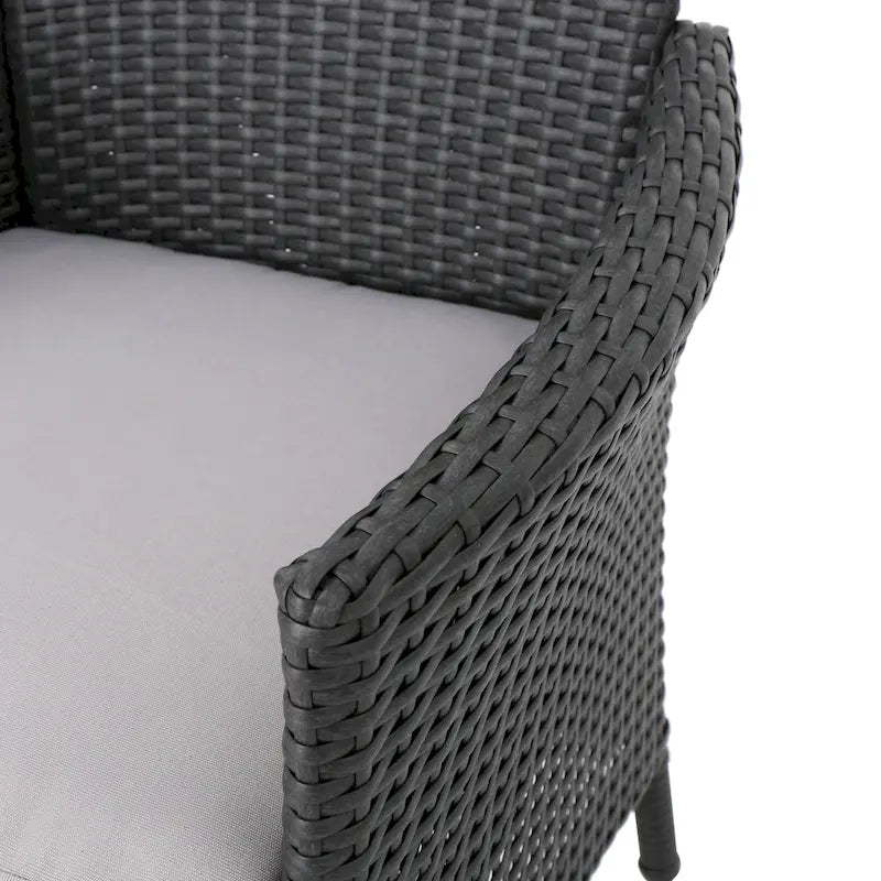 Ensemble de salle à manger rectangulaire 7 pièces Dion Outdoor en osier et aluminium avec coussins de Christopher Knight Home