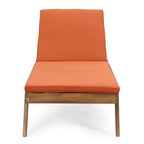 Chaise longue d'extérieur Caily en bois d'acacia avec coussins par Christopher Knight Home