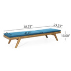 Chaise longue d'extérieur Caily en bois d'acacia avec coussins par Christopher Knight Home
