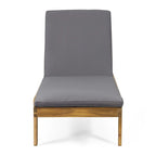 Chaise longue d'extérieur Caily en bois d'acacia avec coussins par Christopher Knight Home