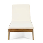 Chaise longue d'extérieur Caily en bois d'acacia avec coussins par Christopher Knight Home