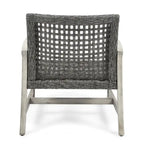 Ensemble de 5 fauteuils de club et d'un foyer d'extérieur en bois et osier Augusta par Christopher Knight Home