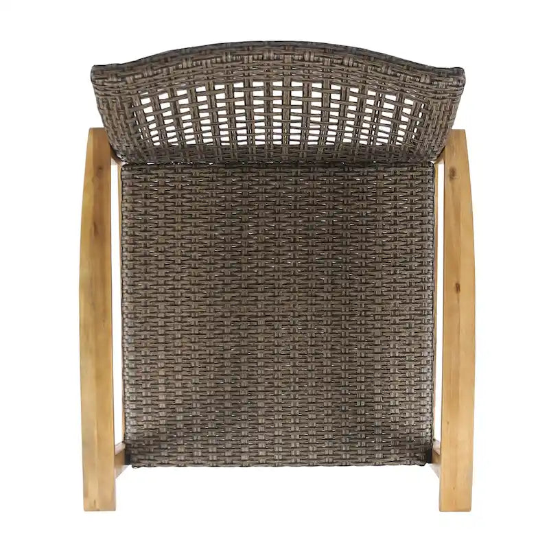 Ensemble de 5 fauteuils de club et d'un foyer d'extérieur en bois et osier Augusta par Christopher Knight Home