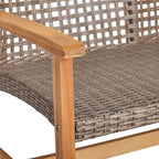 Ensemble de 5 fauteuils de club et d'un foyer d'extérieur en bois et osier Augusta par Christopher Knight Home