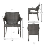 Ensemble de salle à manger extensible Damon 9 pièces en bois et osier par Christopher Knight Home