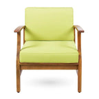 Fauteuil de club Perla d'extérieur en bois d'acacia avec coussin (lot de 4) par Christopher Knight Home