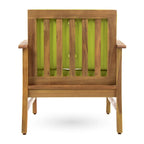 Fauteuil de club Perla d'extérieur en bois d'acacia avec coussin (lot de 4) par Christopher Knight Home