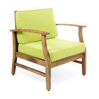 Fauteuil de club Perla d'extérieur en bois d'acacia avec coussin (lot de 4) par Christopher Knight Home