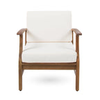 Fauteuil de club Perla d'extérieur en bois d'acacia avec coussin (lot de 4) par Christopher Knight Home