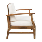 Fauteuil de club Perla d'extérieur en bois d'acacia avec coussin (lot de 4) par Christopher Knight Home
