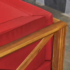 Thasos Canapé d'angle en U 8 places en bois d'acacia avec foyer par Christopher Knight Home