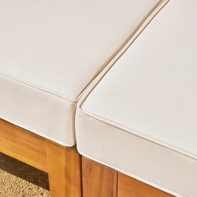 Thasos Canapé d'angle en U 8 places en bois d'acacia avec foyer par Christopher Knight Home