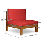 Thasos Canapé d'angle en U 8 places en bois d'acacia avec foyer par Christopher Knight Home