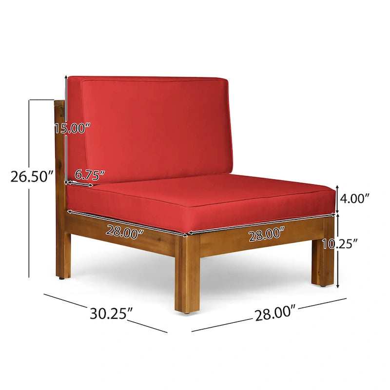 Thasos Canapé d'angle en U 8 places en bois d'acacia avec foyer par Christopher Knight Home