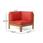 Thasos Canapé d'angle en U 8 places en bois d'acacia avec foyer par Christopher Knight Home