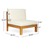 Thasos Canapé d'angle en U 8 places en bois d'acacia avec foyer par Christopher Knight Home