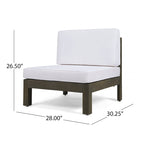 Thasos Canapé d'angle en U 8 places en bois d'acacia avec foyer par Christopher Knight Home