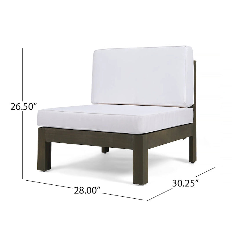 Thasos Canapé d'angle en U 8 places en bois d'acacia avec foyer par Christopher Knight Home