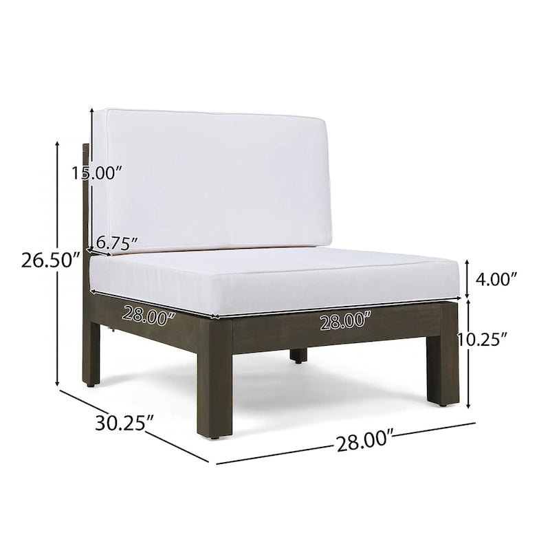 Thasos Canapé d'angle en U 8 places en bois d'acacia avec foyer par Christopher Knight Home