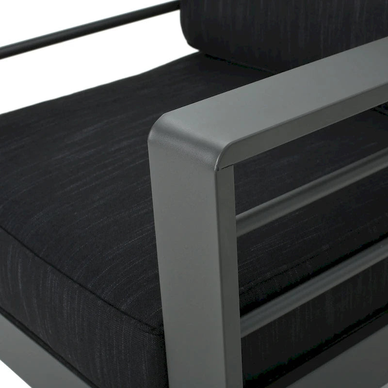 Ensemble de patio 11 pièces Estate en aluminium Cape Coral avec table foyère par Christopher Knight Home